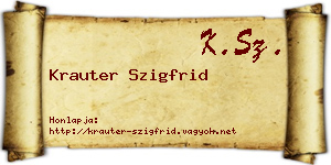 Krauter Szigfrid névjegykártya